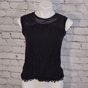 anthropologie|Meadow Rue black blouse